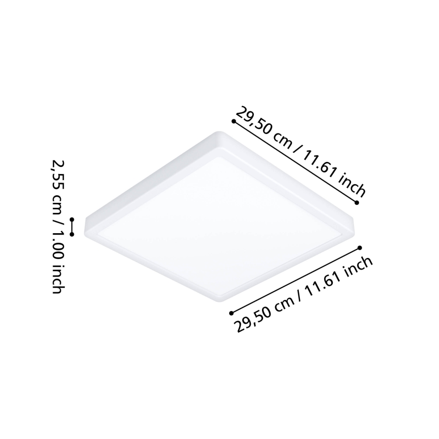 Eglo - LED RGBW dimbare plafondlamp voor badkamer LED/13,5W/230V 2700-6500K 29,5x29,5 cm IP44 wit