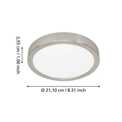 Eglo - LED RGBW dimbare plafondlamp voor badkamer LED/11,2W/230V 2700-6500K Ø 21,1 cm IP44 mat chroom