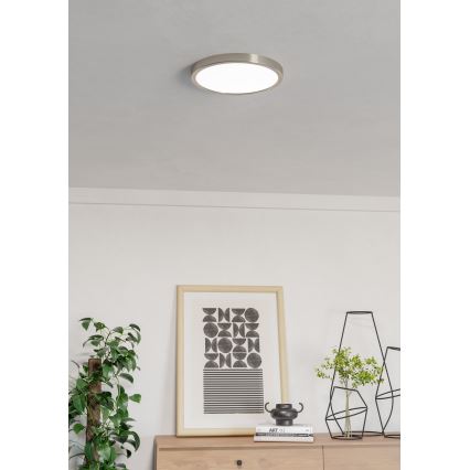 Eglo - LED RGBW dimbare plafondlamp voor de badkamer LED/14,3W/230V 2700-6500K Ø 27,8 cm IP44 mat chroom