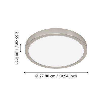 Eglo - LED RGBW dimbare plafondlamp voor de badkamer LED/14,3W/230V 2700-6500K Ø 27,8 cm IP44 mat chroom