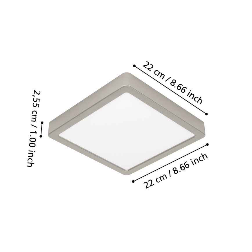Eglo - LED RGBW dimbare badkamerplafondlamp LED/10,5W/230V 2700-6500K 22x22 cm IP44 mat chroom