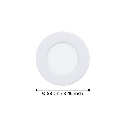Eglo - SET 3x LED inbouwspot LED/3,7W/230V 2700/4000/6500K diam. 8,8 cm wit