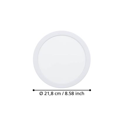 Eglo - LED-inbouwarmatuur LED/18,5W/230V 2700/4000/6500K Ø 21,6 cm wit