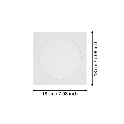 Eglo - LED-inbouwspot LED/10,5W/230V 2700/4000/6500K 16,6x16,6 cm wit