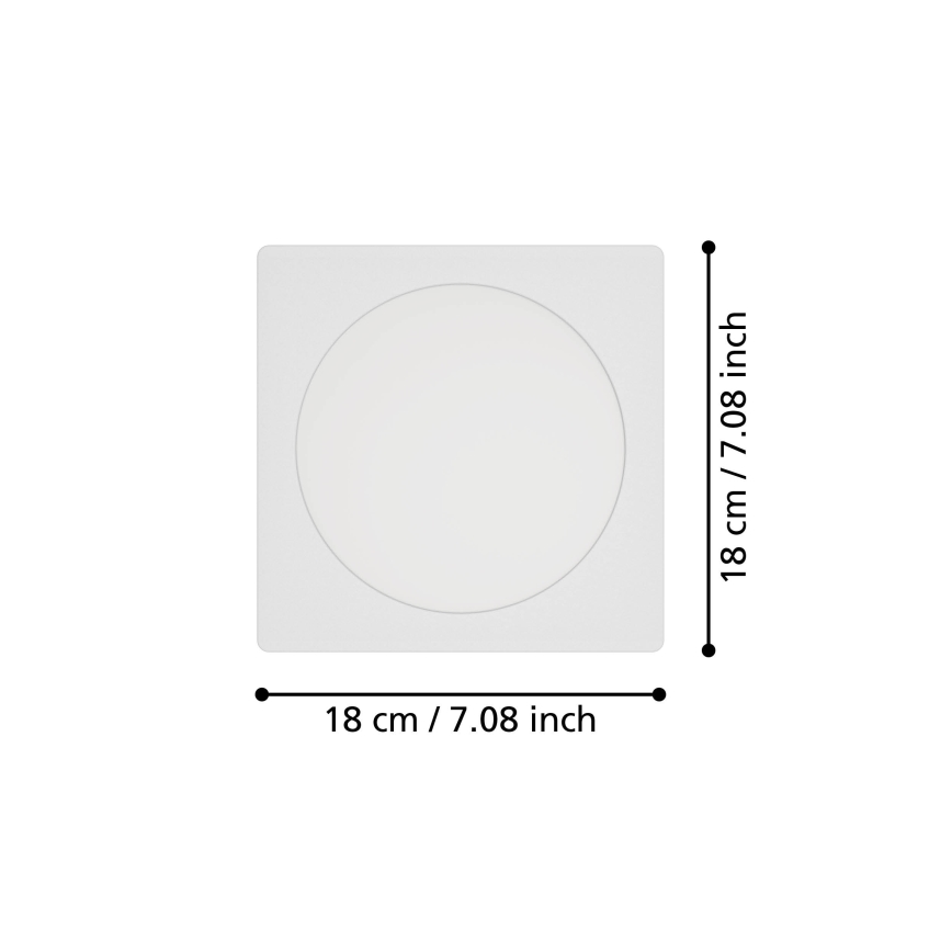 Eglo - LED-inbouwspot LED/10,5W/230V 2700/4000/6500K 16,6x16,6 cm wit