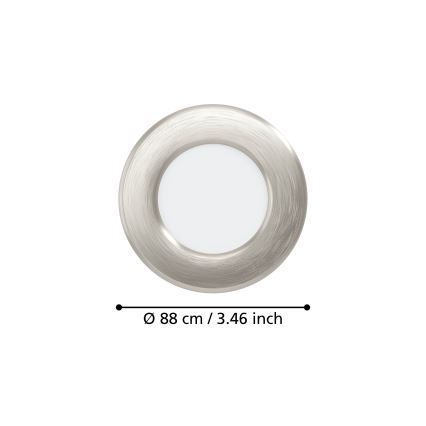 Eglo - LED inbouwspot LED/3,7W/230V 2700/4000/6500K Ø 8,8 cm mat chroom