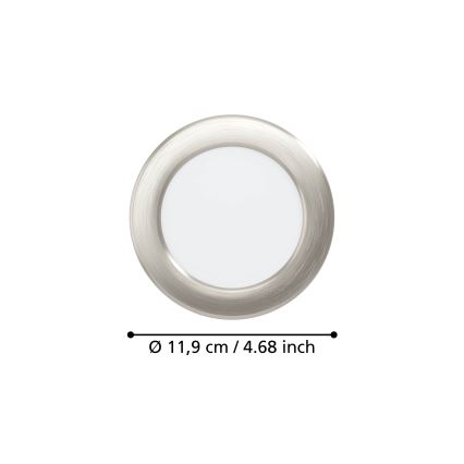 Eglo - LED inbouwspot LED/6,3W/230V 2700/4000/6500K Ø 11,9 cm mat chroom