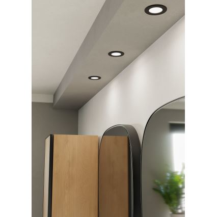 Eglo - LED-inbouwspot voor badkamer LED/3,7W/230V 2700/4000/6500K Ø 8,8 cm IP44 zwart