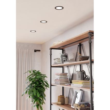 Eglo - LED inbouwspot voor badkamer LED/6,3W/230V 2700/4000/6500K Ø 11,9 cm IP44 zwart