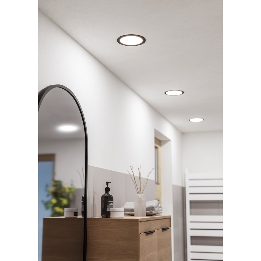 Eglo - LED inbouwspot voor badkamer LED/10,5W/230V 2700/4000/6500K Ø 16,8 cm IP44 zwart