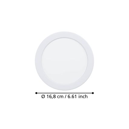 Eglo - LED badkamer-inbouwarmatuur LED/10,5W/230V 2700/4000/6500K Ø 16,8 cm IP44 wit