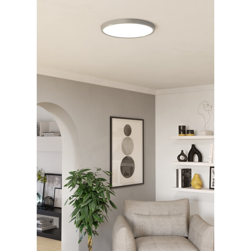 Eglo - LED RGBW dimbare plafondlamp voor de badkamer LED/17,5W/230V 2700-6500K Ø 38,9 cm IP44 mat chroom