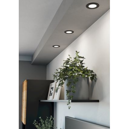 Eglo - Set van 3 RGBW dimbare inbouwspots voor badkamer LED/2,8W/230V 2700-6500K Ø 8,8 cm IP44 zwart