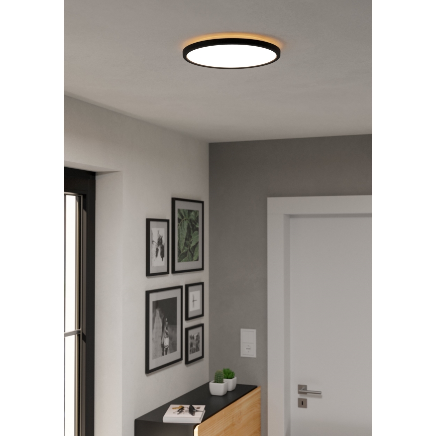 Eglo - LED Badkamerplafondlamp LED/13,9W/230V 2700/4000/6500K Ø 30 cm IP44 zwart