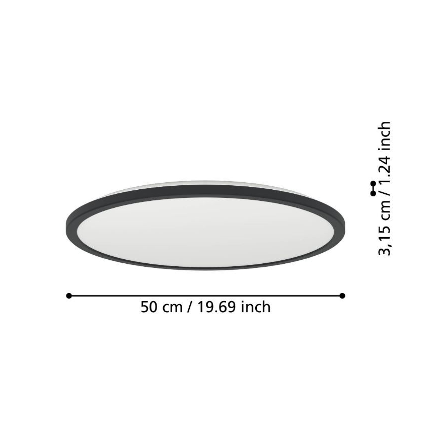 Eglo - LED Badkamer plafondlamp LED/16,8W/230V 2700/4000/6500K diameter 50 cm IP44 zwart