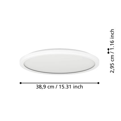 Eglo - LED Badkamer plafondlamp LED/18,5W/230V 2700/4000/6500K Ø 38,9 cm IP44 wit
