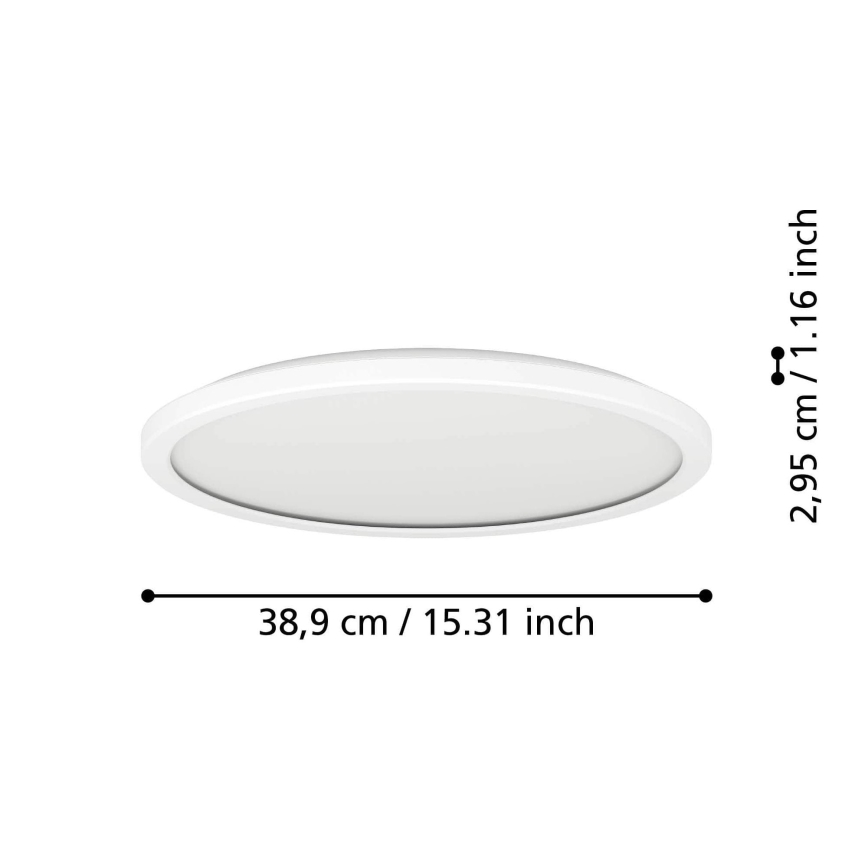 Eglo - LED Badkamer plafondlamp LED/18,5W/230V 2700/4000/6500K Ø 38,9 cm IP44 wit