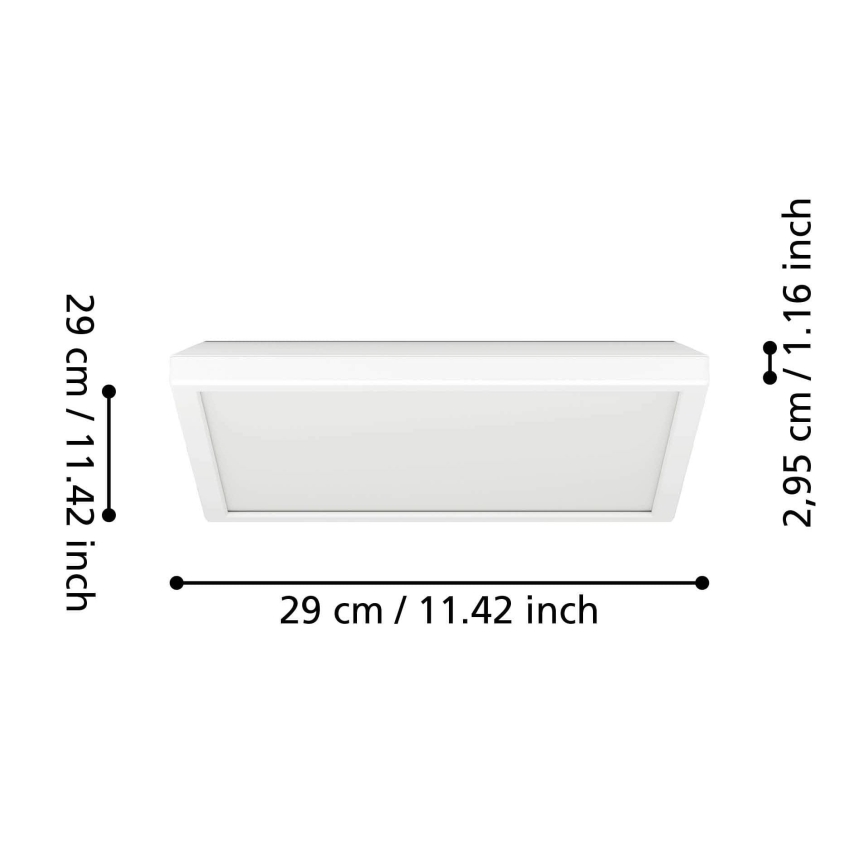 Eglo - LED Badkamer plafondlamp LED/13,4W/230V 2700/4000/6500K 29x29 cm IP44 wit