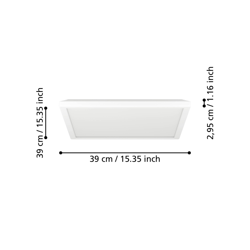 Eglo - LED Badkamer plafondlamp LED/17,6W/230V 2700K/4000K/6500K 39x39 cm IP44 wit