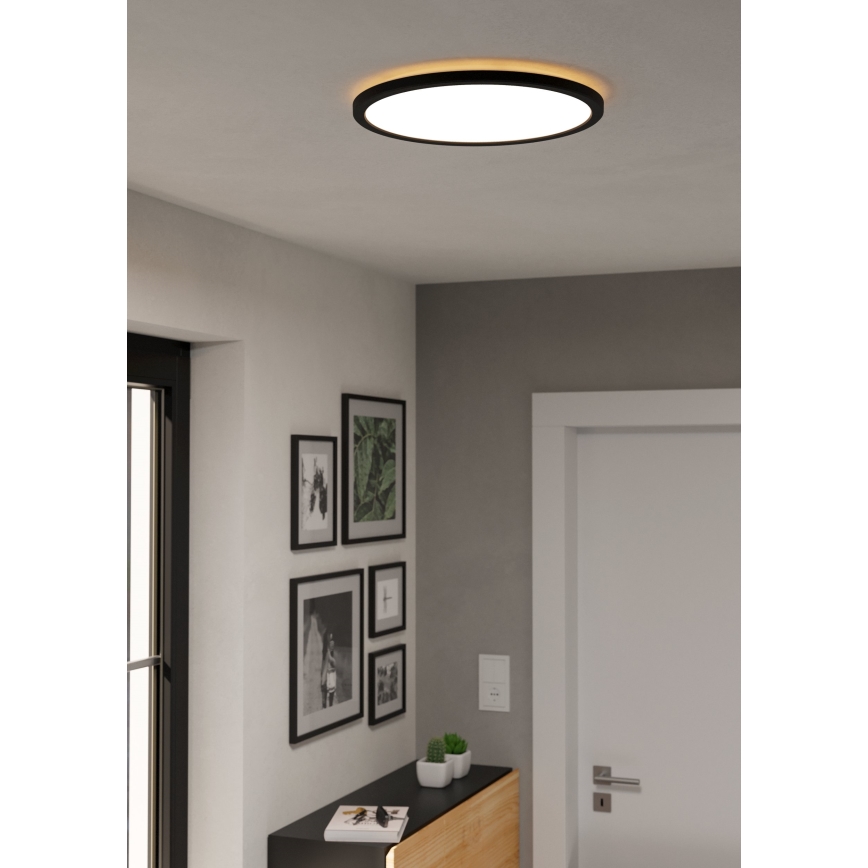 Eglo - LED Dimbare badkamer plafondverlichting LED/18,5W/230V 2700-6500K diameter 38,9 cm IP44 zwart + afstandsbediening