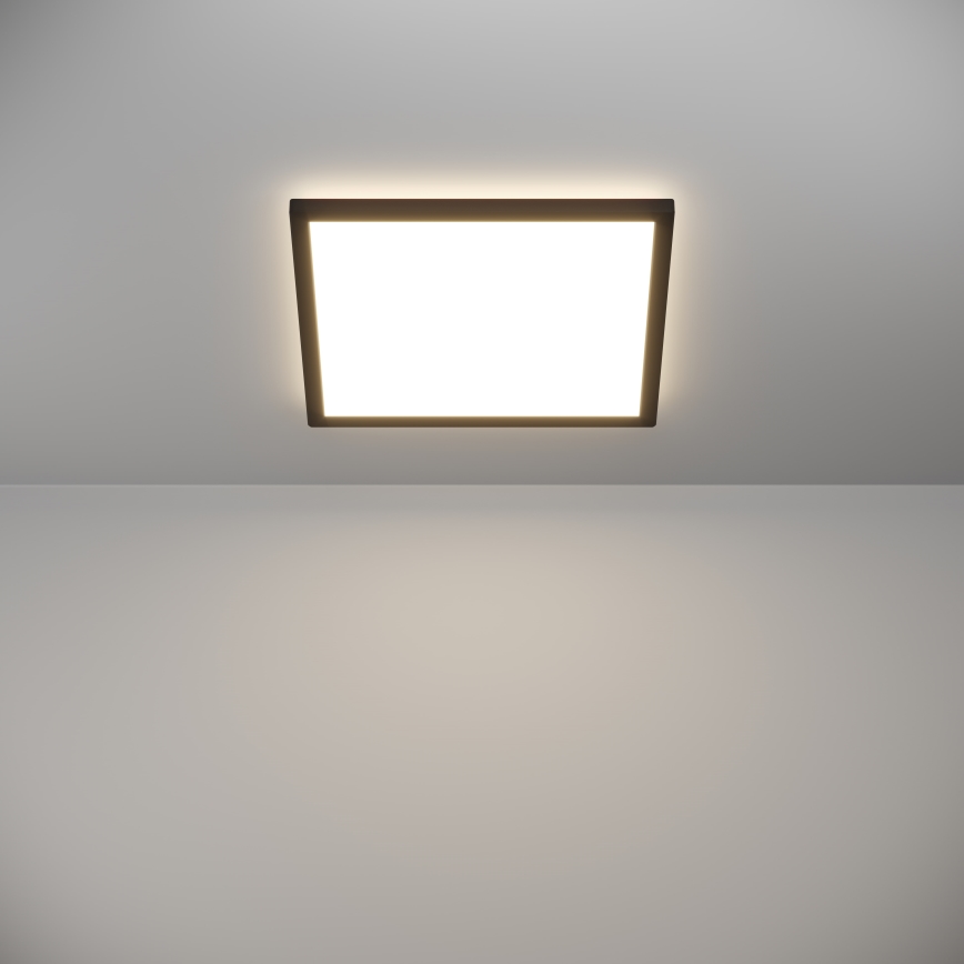 Eglo - LED Dimbare badkamer plafondverlichting LED/17,6W/230V 2700-6500K 39x39 cm IP44 zwart + afstandsbediening