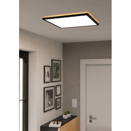 Eglo 901457 - LED Dimbare badkamer plafondverlichting LED/17W/230V 2700-6500K 50x50 cm IP44 zwart + afstandsbediening