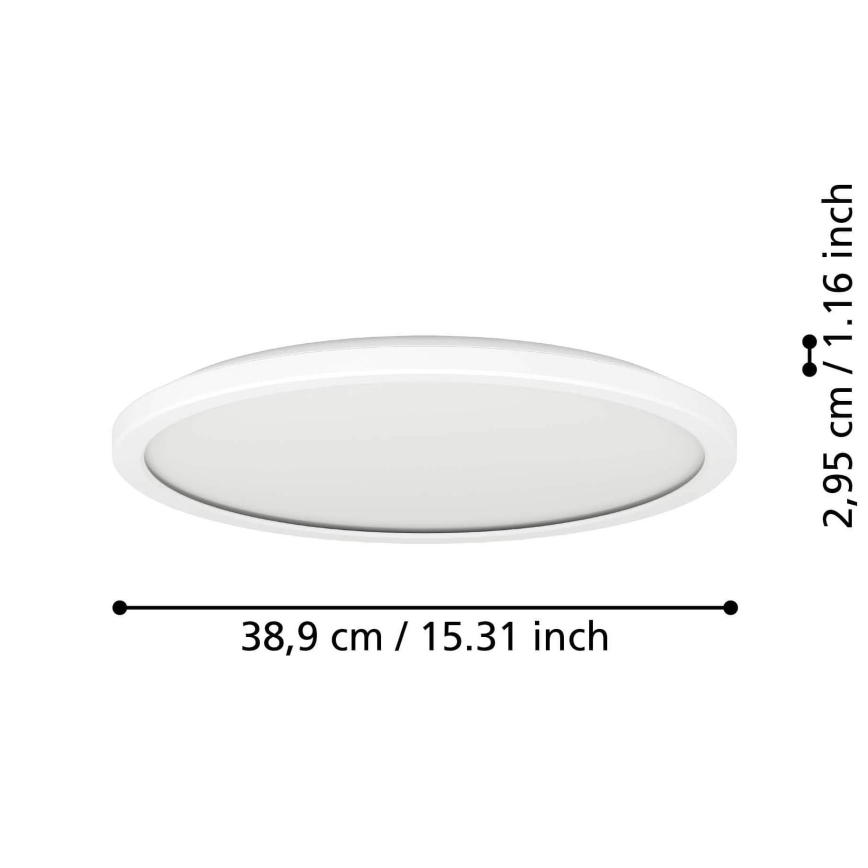 Eglo - LED Dimbare badkamer plafondverlichting LED/18,5W/230V 2700-6500K diameter 38,9 cm IP44 wit + afstandsbediening