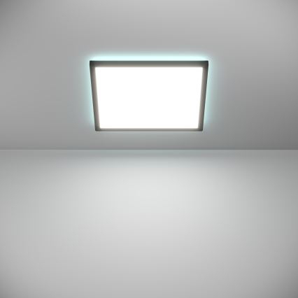 Eglo - LED RGBW Dimbare badkamer plafondlamp LED/17,6W/230V 2700-6500K 39x39 cm IP44 zwart ZigBee