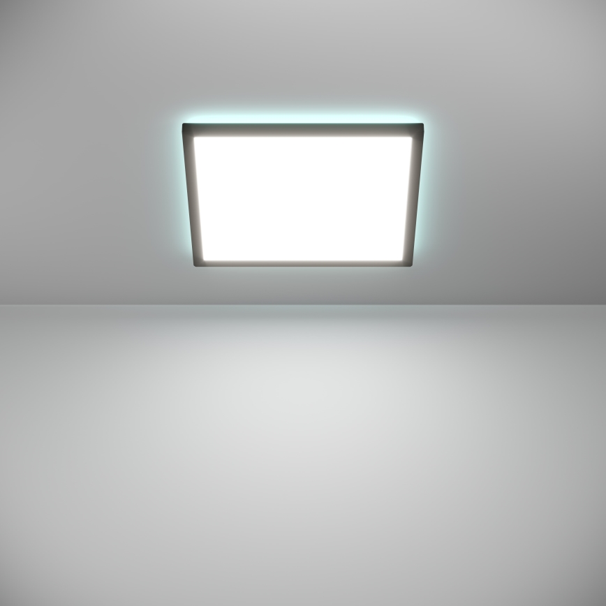 Eglo - LED RGBW Dimbare badkamer plafondlamp LED/17,6W/230V 2700-6500K 39x39 cm IP44 zwart ZigBee