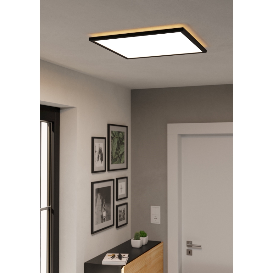 Eglo - LED RGBW Dimbare badkamer plafondlamp LED/17W/230V 2700-6500K 50x50cm IP44 zwart ZigBee