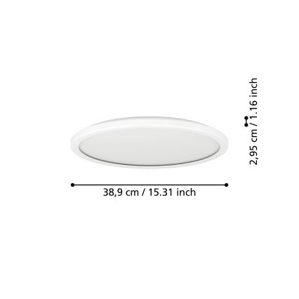 Eglo - LED RGBW Dimbare badkamer plafondlamp LED/18,5W/230V 2700-6500K diameter 38,9cm IP44 wit ZigBee