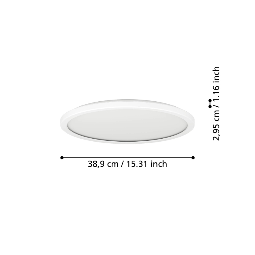 Eglo - LED RGBW Dimbare badkamer plafondlamp LED/18,5W/230V 2700-6500K diameter 38,9cm IP44 wit ZigBee