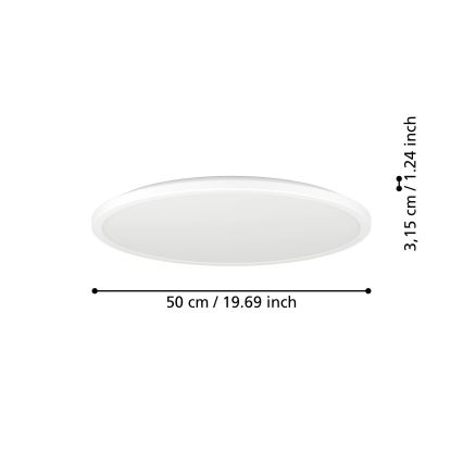 Eglo - LED RGBW Dimbare badkamer plafondlamp LED/16,8W/230V 2700-6500K diameter 50 cm IP44 wit ZigBee