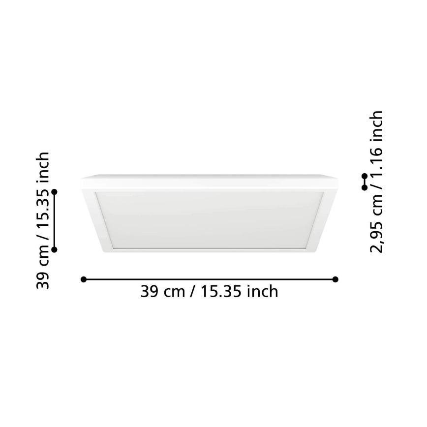 Eglo - LED RGBW dimbare badkamerplafondlamp LED/17,6W/230V 2700-6500K 39x39 cm IP44 wit ZigBee