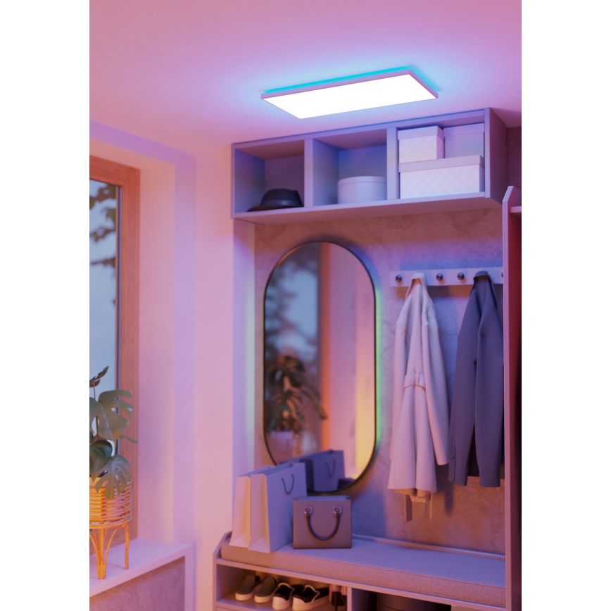Eglo - LED RGBW Dimbare badkamer plafondlamp LED/17,2W/230V 2700-6500K 30x57cm IP44 wit ZigBee