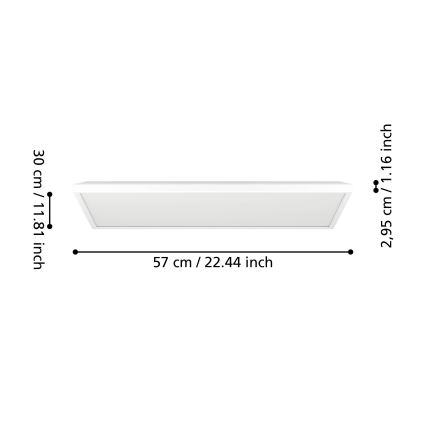 Eglo - LED RGBW Dimbare badkamer plafondlamp LED/17,2W/230V 2700-6500K 30x57cm IP44 wit ZigBee