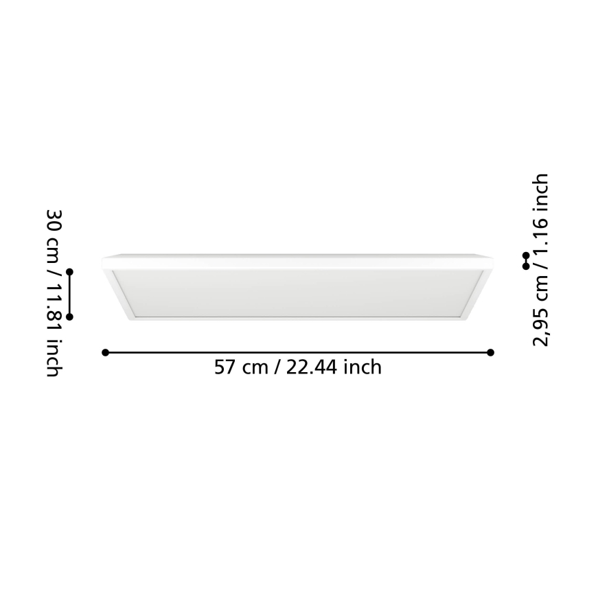 Eglo - LED RGBW Dimbare badkamer plafondlamp LED/17,2W/230V 2700-6500K 30x57cm IP44 wit ZigBee