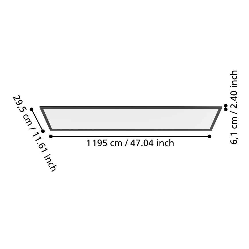 Eglo - LED opbouwpaneel LED/33W/230V 2700/4000/6500K 120x30 cm zwart