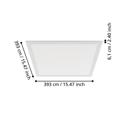 Eglo - LED plafondlamp LED/18,8W/230V 2700/4000/6500K 40x40 cm wit