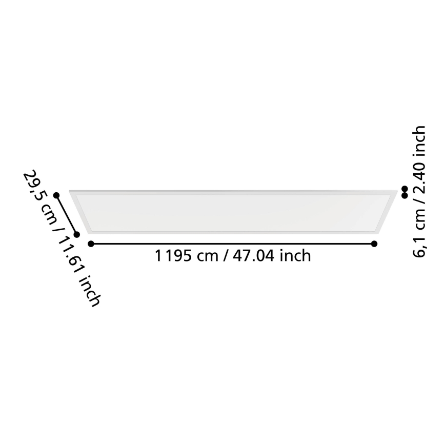 Eglo - LED-opbouwpaneel 33W/230V 2700/4000/6500K 120x30 cm wit