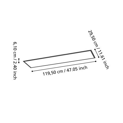 Eglo - LED RGBW dimbaar opbouwpaneel LED/34W/230V 2700-6500K 120x30 cm zwart