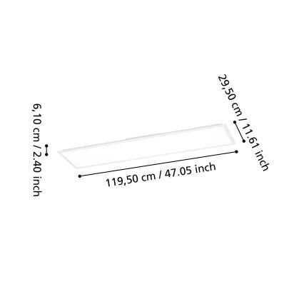Eglo - LED RGBW dimbaar opbouwpaneel LED/34W/230V 2700-6500K 120x30 cm wit