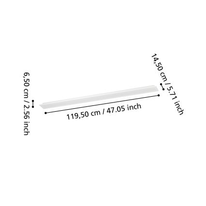 Eglo - Dimbaar RGBW LED opbouwpaneel LED/28W/230V 2700-6500K 120x15 cm wit
