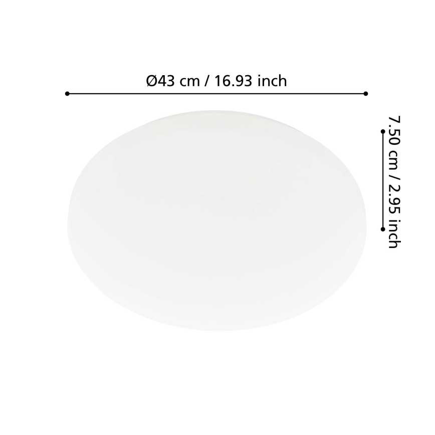 Eglo - LED badkamerplafondlamp LED/36W/230V Ø 43 cm IP54 wit