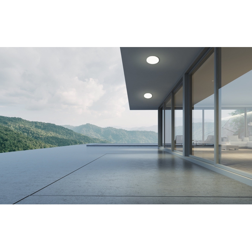 Eglo - LED plafondlamp voor badkamer met bewegings- en schemersensor LED/18W/230V Ø 31 cm IP54 wit