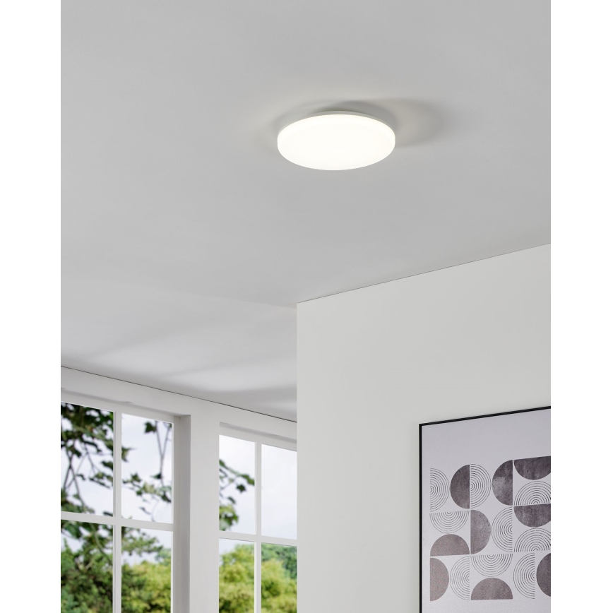 Eglo - LED plafondlamp voor de badkamer, 20W/230V, instelbare kleurtemperatuur 2700/4000/6500K, Ø31 cm, IP54, wit