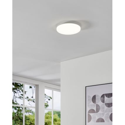 Eglo - LED-badkamerplafondlamp met bewegingssensor, 20W, 230V, instelbare kleurtemperatuur 2700/4000/6500K, Ø 31 cm, IP54, wit