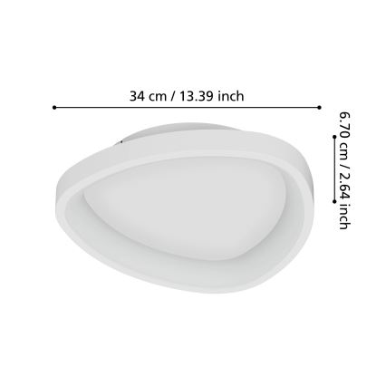 Eglo - Dimbare LED Plafondlamp LED/12W/230V 2700-6500K wit + afstandsbediening