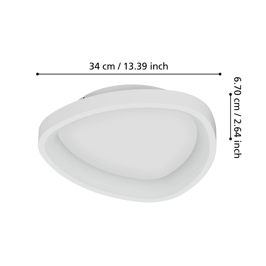 Eglo - Dimbare LED Plafondlamp LED/12W/230V 2700-6500K wit + afstandsbediening