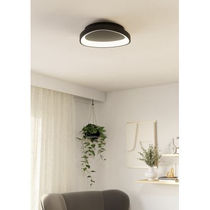 Eglo - Dimbare LED Plafondlamp LED/12W/230V 2700-6500K zwart + afstandsbediening